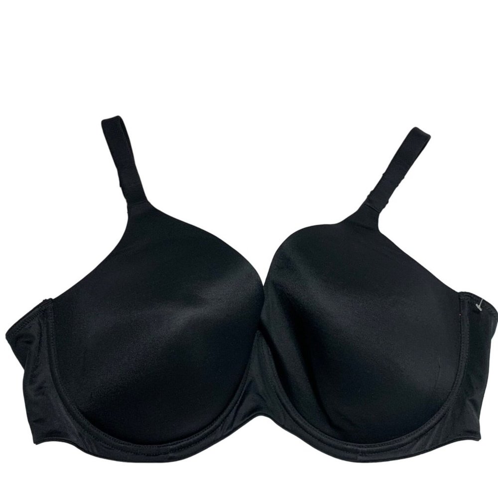 DREAMFIT Women Plus Size Full Coverage Bra Size 44DD Black Underwire Plunge